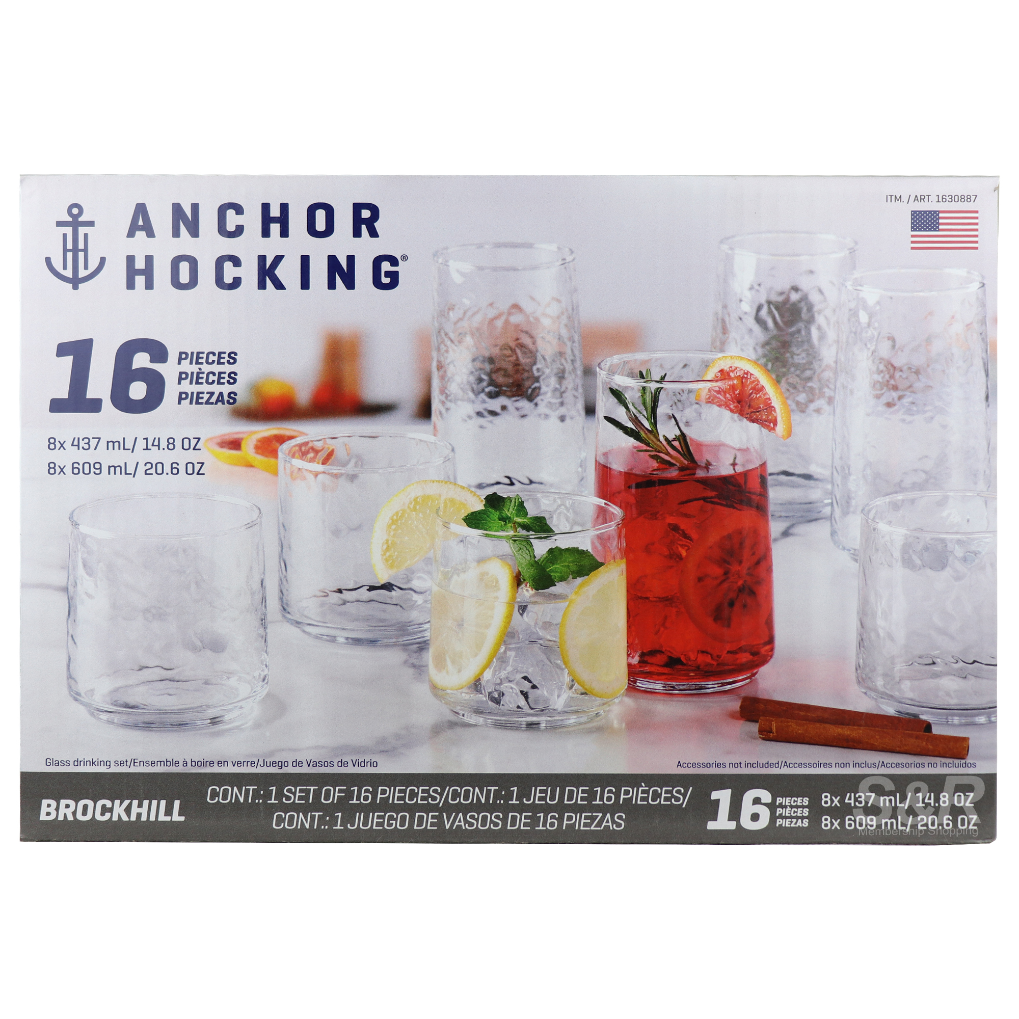 Anchor Hocking Brockhill Glass Drinking Set 16pcs